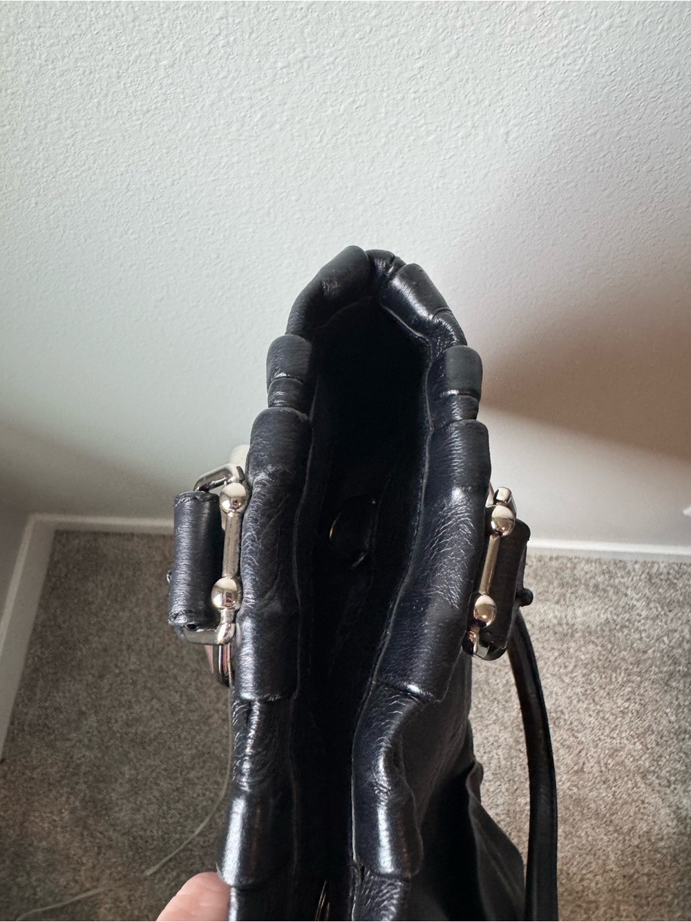 Celine Pillow Tote Black Leather Silver Hardware Phoebe Philo Era with COA - Picture 14 of 16